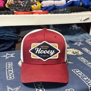 Hooey Burgundy and White Logo Cap